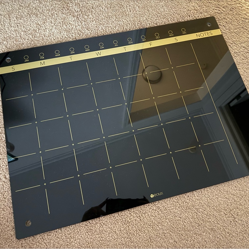 Acrylic Wall Calendar with Gold Accents